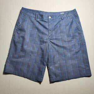 Adidas Climalite flat front golf short men's size 38 blue checkered